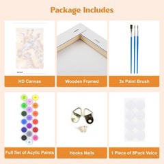 Giraffe Paint by Numbers Kits with Frame for Adults Beginners, DIY Landscape Pai