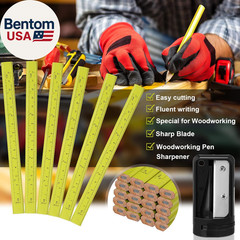 200 Pcs Flat Construction Pencils with Printed Ruler Wood Graphite 2 Pcs Carpent