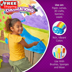 Paraben-Free Washable Tempera Paint for Kids – 1 Gallon Value Size. Vibrant Yell