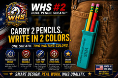 Dual Pencil Holder 10 Pack w/Pencils Fast Draw Pocket Clip One-Piece Design