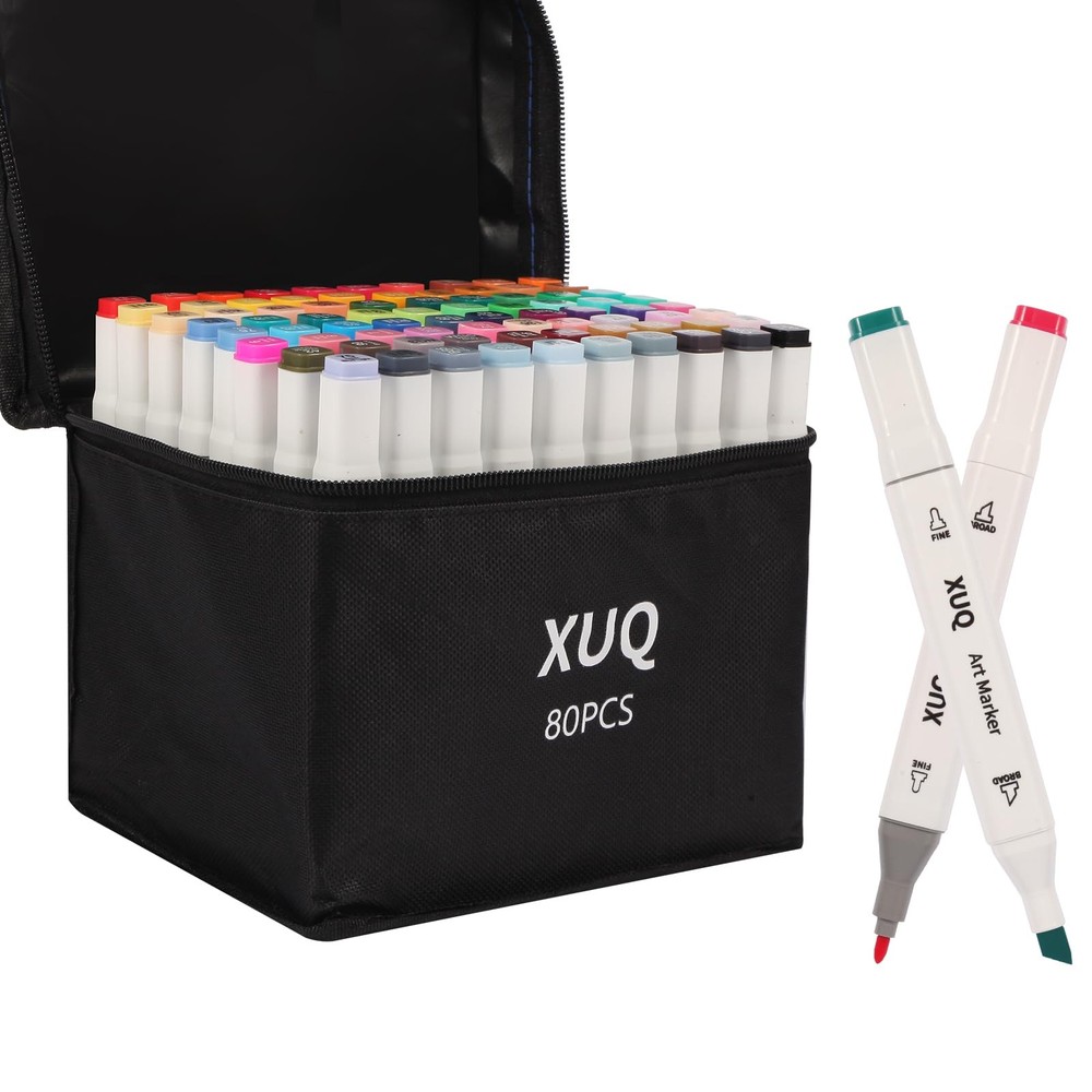 Alcohol Markers, 80 Colors Dual Brush Tip Permanent Art Markers, Coloring Mar…