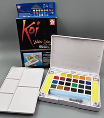 Sakura Koi Watercolors Pocket Field Sketch Box 24 Colors w/ Brush New