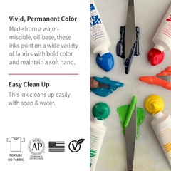 Speedball Premium Block Printing Ink Set – 6 Colors for Fabric Kitchen