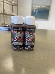 DecoArt Acrylic Paint Satin. Coffee Color 2oz LOT OF 6