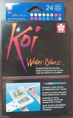 Sakura Koi 24 Assorted Watercolors Pocket Field Sketch Box with Brush XNCW-24N