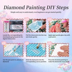 Cat Diamond Art Kits for Adults, 5D Cocktail Diamond Painting Kits for Beginners