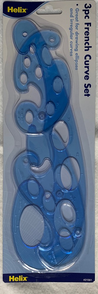 Helix French Curve Template – Plastic – Blue 079252215616