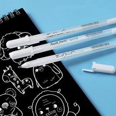 3x White Ink Marker Pen Fine Tip Writing Drawing Sketching Painting Highlighter