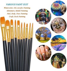 Paint Brushes Set Nylon 40 Pcs Artist Acrylic Oil Watercolor Detailing