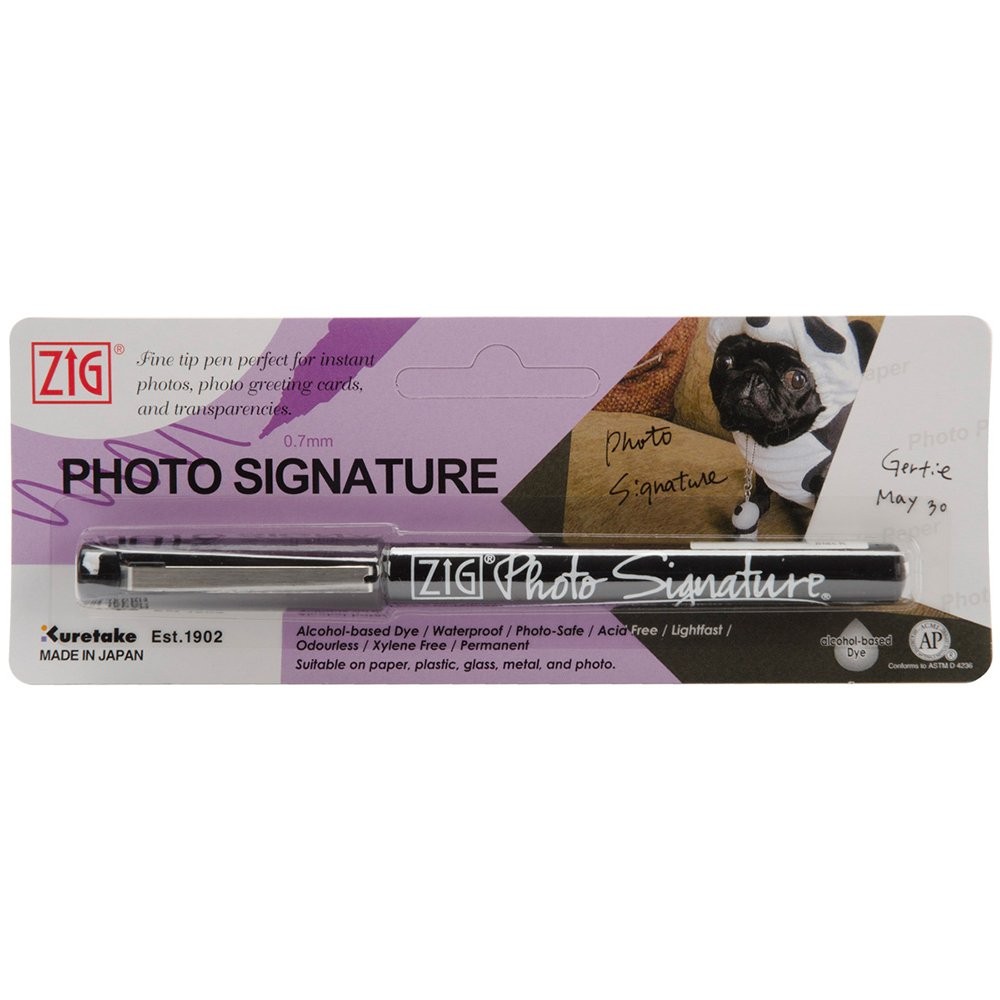 0.7mm Photo Signature Marker Carded Black