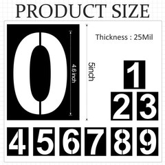 5 Inch Number Stencils Reusable Plastic Digital Stencils Address Painting Craft
