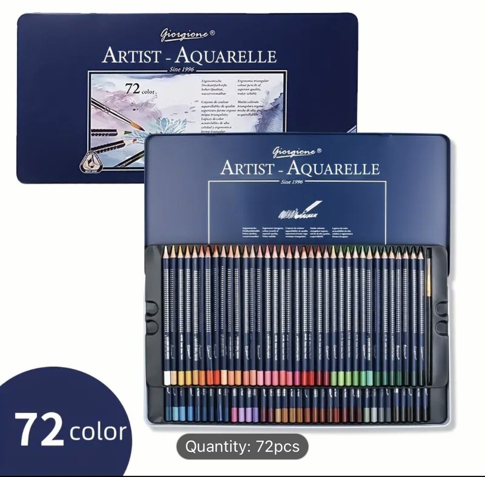 72 Giorgione Triangle Water Colored Pencils NEW Shipping Included