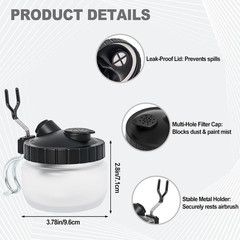 Airbrush Cleaning Kit Spray Wash Cleaning Pot Stabilizer Jar Bottles Holder w…