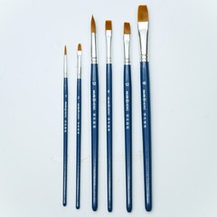 2Packs 10pc Art Paint Brushes Gouache Acrylic Watercolour Flat Round Head Artist