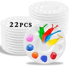 22pcs Paint Palettes, Plastic Paint Tray Palette, Paint Pallets for Kids or S…