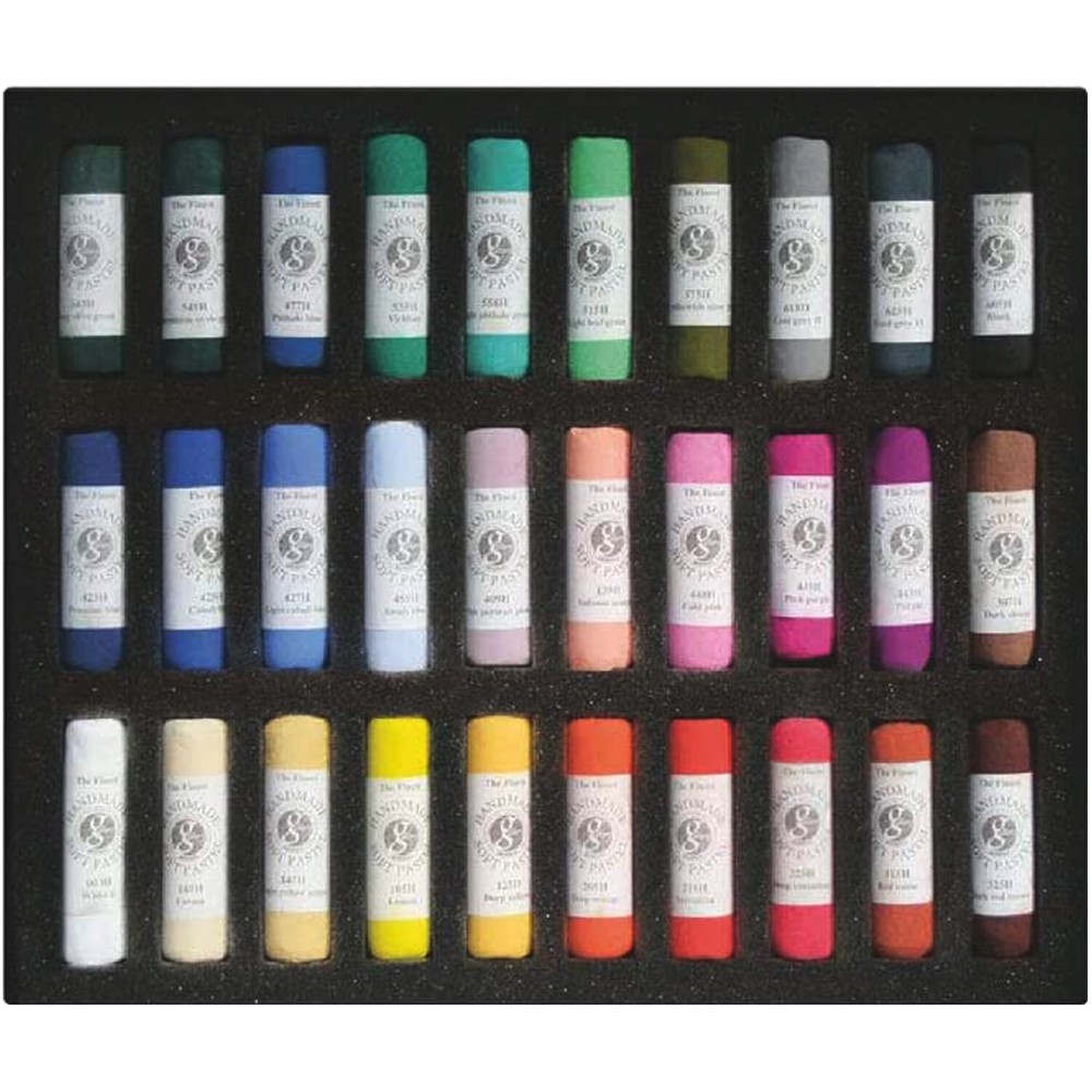 MUNGYO Gallery Artists’ Handmade Soft Pastel 30 Colors Hand Rolled MPHM-30