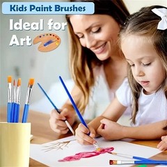 50PCS Nylon Paint Brush Set Round Flat Art Brushes for Acrylic Oil Watercolor