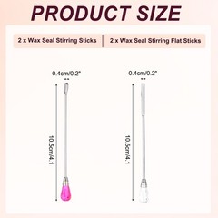 4Pcs Stainless Steel Wax Stirrer, Wax Seal Spoon Kit, Red/Clear