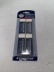 Vintage STAEDTLER Erasers (4-Pack) latex-free, white, Mars Plastic, 2005 Germany