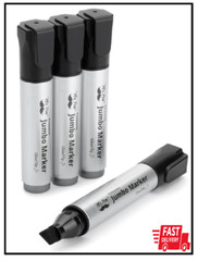 Jumbo Permanent Markers, 4 Pack, Chisel Tip, Black – Thick, Wide Tip, Large Size