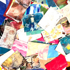 2lb Mixed Media Collage Paper Box Hand-Painted Papers for Collage & Art Journals