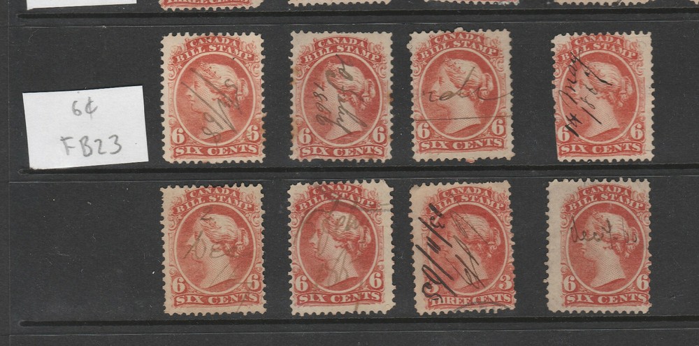 Your CHOICE – 6c Canada Bill Stamps FB23! Queen Victoria