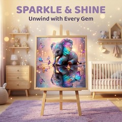 5D Elephant Diamond Art Kits for Adults Beginners, Full Drill Round Diamond