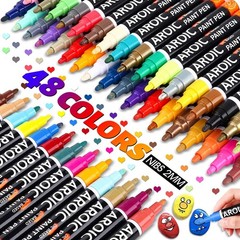 AROIC 48 Pack Oil-Based Paint Markers Medium Tip 1 Count (Pack of 48), 48pcs