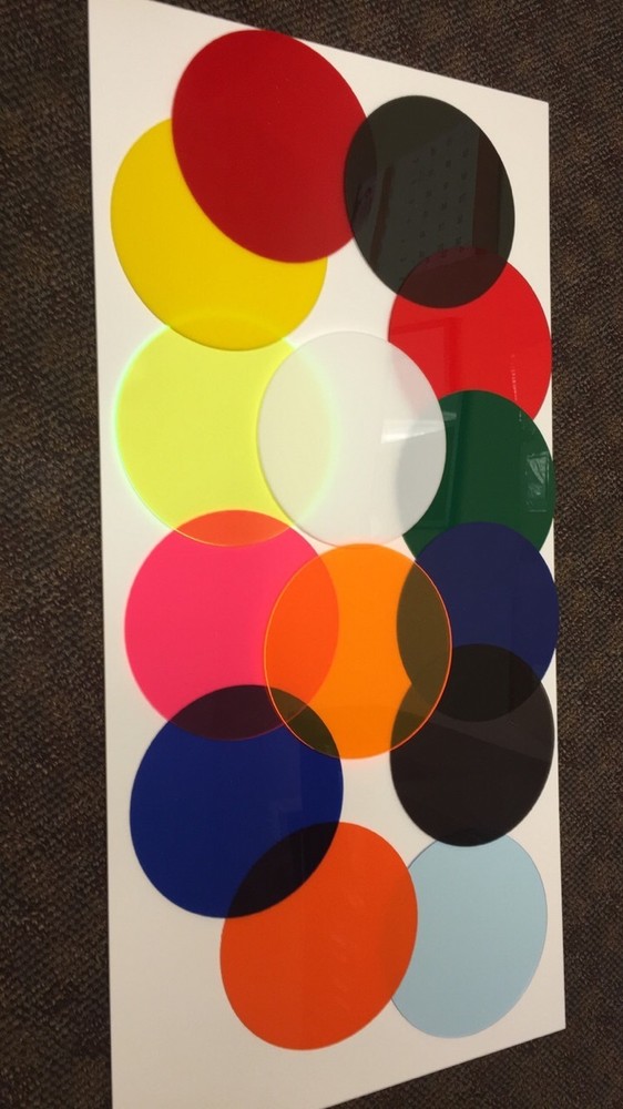 FLUORESCENT Acrylic Plexiglass 1/8″ Plastic Sheet Circle Diameter