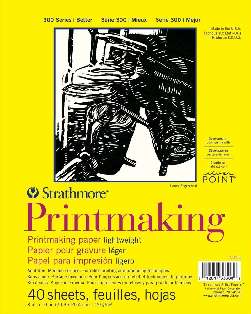 300 Series Printmaking Paper Pad, Glue Bound, 8×10 inches, 40 Sheets (120g) -…