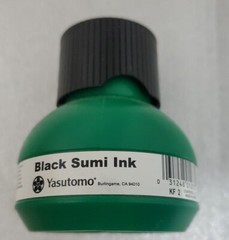 Lot of 3 Black Sumi Ink. 2 Ounces-Black,Yasutomo. Made in JAPAN.