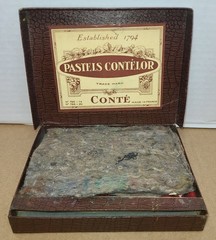 Vintage Box of French Pastels Contelor – Conte, Made In France Incomplete As Is