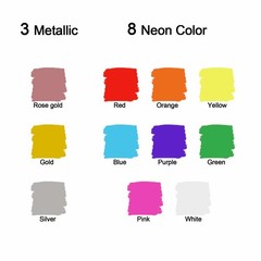 WINDOW MARKERS Washable Metallic Neon 15mm 12 Pack CHALKOLA