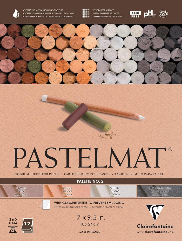 Pastelmat Glued Pad – Palette No. 2 – (7 X 9 1/2 Inches) 18 X 24 Cm – 360G – 12