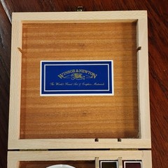 Winsor Newton Artists Watercolour 6″x6″ Wood Dovetail Box Case w/ 12 Half Pans