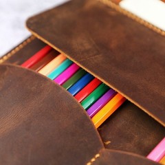Full Grain Leather Sketchbook Sketch book Cover For 9×12 Top Spiral Sketch Pad