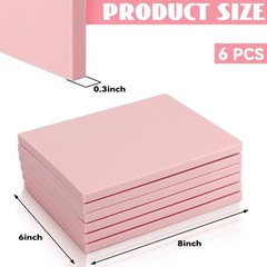 6 Pack 8″x6″ Pale Pink Rubber Stamp Carving Blocks Rubber Carved Brick Soft R…