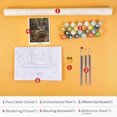 Paint by Numbers Kit DIY Canvas Painting Set for Adults Kids Home Decor Gift DIY