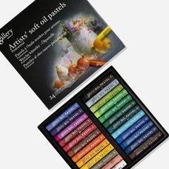 Gallery Artists’ Soft Oil Pastels, 24 Assorted Colors – Professional Grade Oi…