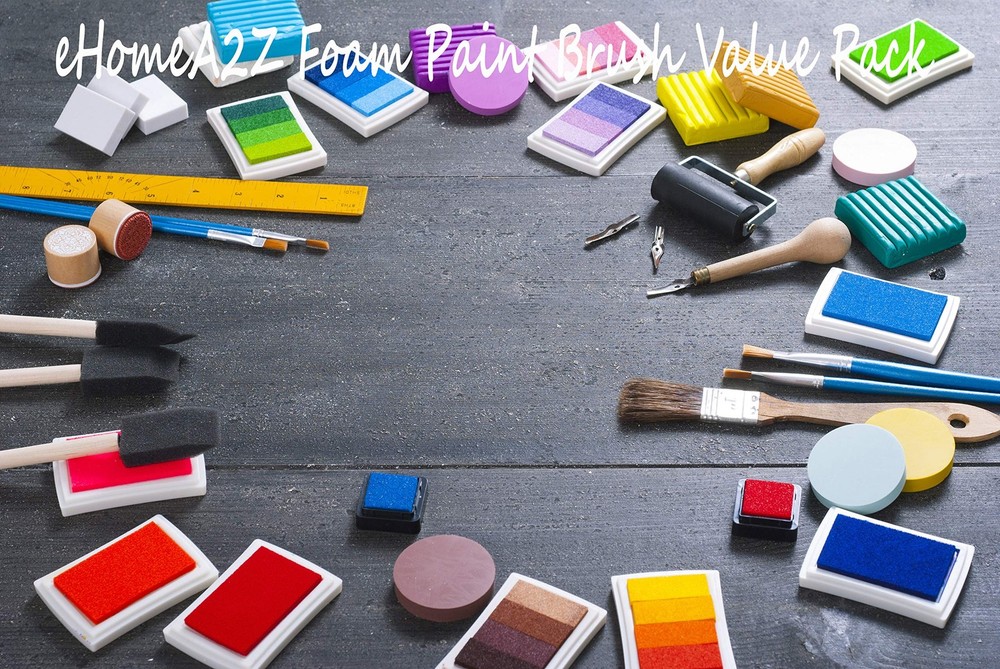 Foam Paint Brushes Set 10pc Sturdy Wooden Handles Crafting Retouching Staining