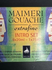 Maimeri Artist Gouache Extrafine Intro Set 8 Colors + Fixative Tempera Italy