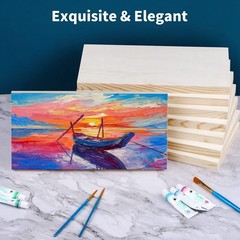 ADXCO 8 Pack Wood Panels 6 x 12 inch Wooden Canvas Board Unfinished Wooden Pa…