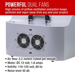 Portable Airbrush Spray Booth Kit with Dual Exhaust Fans, 4 LED Lights, Turntabl