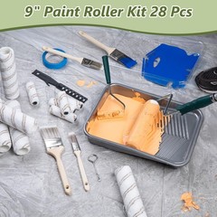 Mister Rui 28 Pack Paint Roller Kit with 9 inch paint roller kit 28 pack