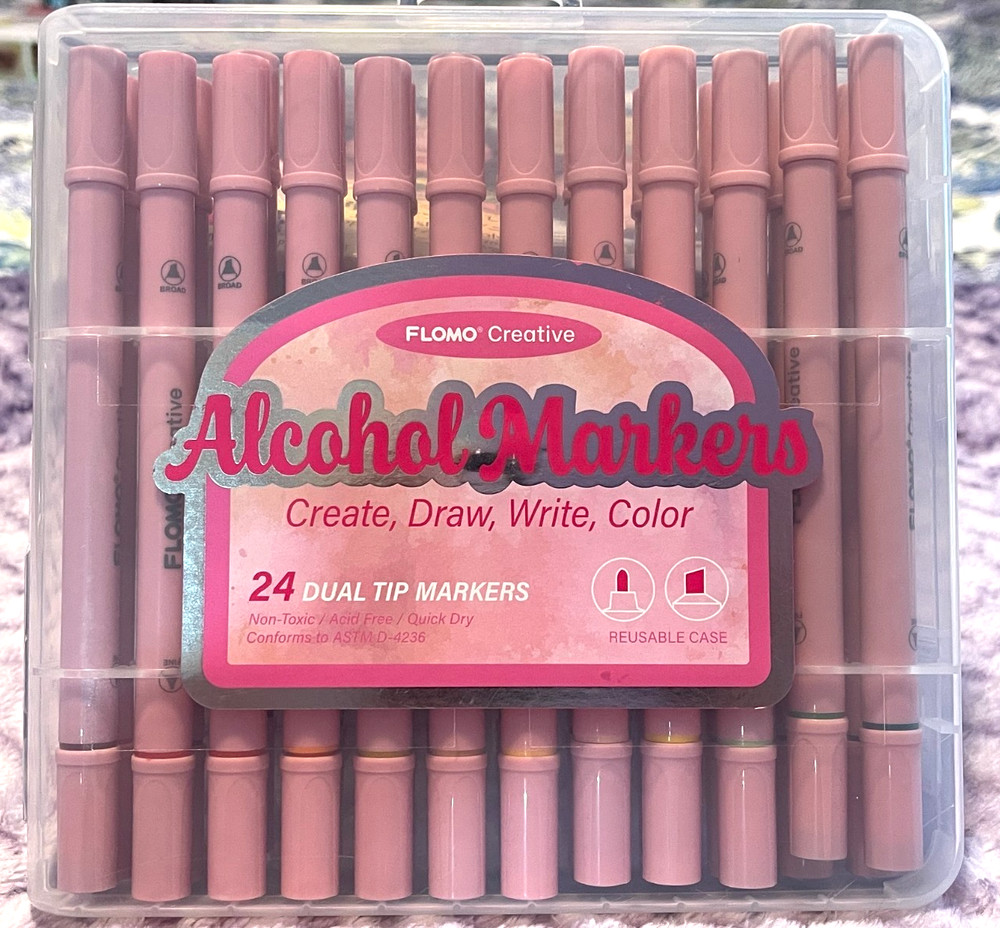 FLOMO CREATIVE DUAL TIP ALCOHOL MARKERS 24 COLORS – NEW