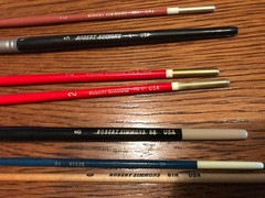 Lot of 7 Vintage Robert Simmons Artist Paint Brushes USA Various Sizes & Shapes
