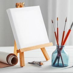 5Pcs White Blank Wooden Canvas Panels for Painting Acrylic and Oil Art Projects