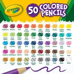 Crayola Colored Pencil Set 50 Ct Assorted Colors School Art Supplies