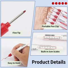 Mkobon 15 Pcs Long Nib Marker, 20 mm Head Deep Hole Marker Pens, Red