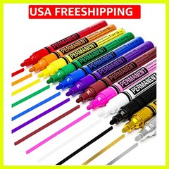 12 Oil-Based Permanent Paint Markers – Medium Tip Markers for Tire, Wood, Roc…